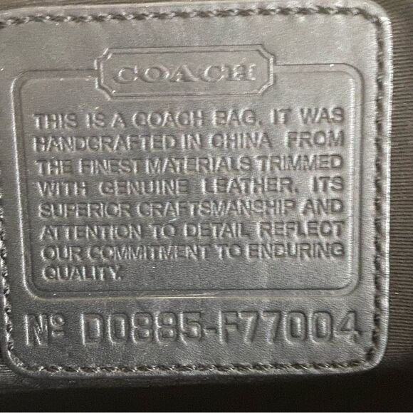 Coach Signature Hudson Commuter Laptop Messenger Bag Black Leather Luggage Tags - Picture 7 of 15